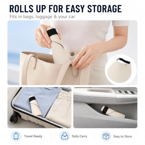 Wide Brim UV Protection Sun Visor Hat for Women - Ponytail Style