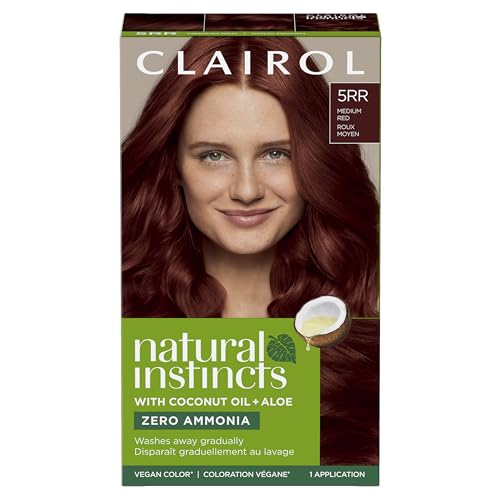 Clairol Natural Instincts Demi-Permanent Hair Dye, 5RR Medium Red Hair Color, Pack of 1