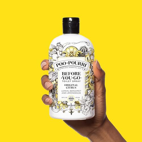 Poo-Pourri Before-You-Go Toilet Spray, Original Citrus, Refill Bottle 16 Fl Oz - Lemon, Bergamot and Lemongrass