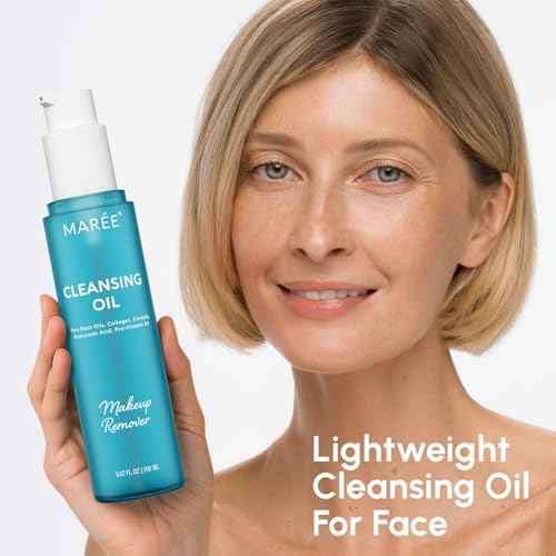 MAREE Deep Cleansing Oil for Face - Makeup Remover Oil Cleanser for Face Skincare - Centella Cleansing Oils Non-Comedogenic - Makeup Blackhead Remover - Pore Cleaner Facial Wash for Sensitive Skin