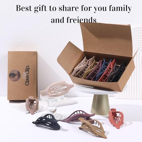 Flat Hair Clips 8-Pack - Matte Claw Clips for Thick Hair