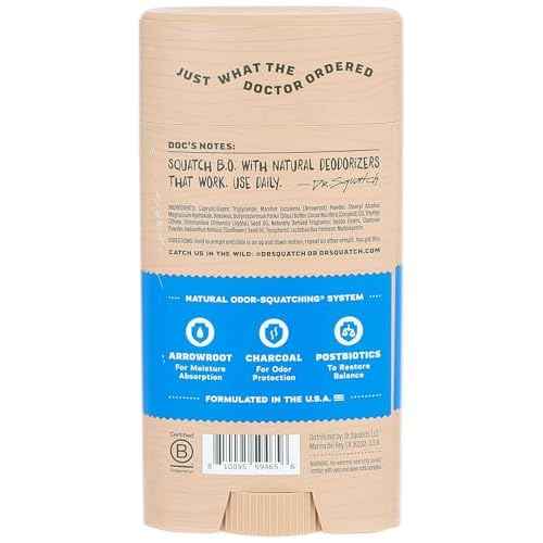 Dr. Squatch Natural Deodorant for Men ? Fresh Falls ? Odor-Squatching Men's Deodorant Aluminum Free (2.65 oz)