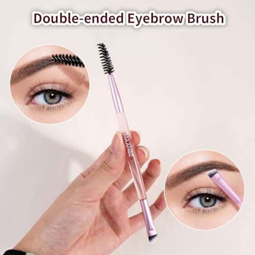 MAANGE 13 PCS Makeup Brushes Professional Make Up Brushes Premium Synthetic Powder Concealers Brushes Travel Makeup Brush Set with Case (Pink)