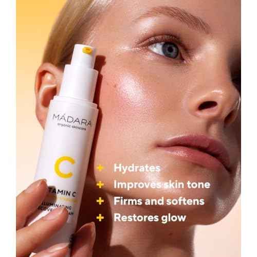 M?DARA Organic Skincare | Vitamin C Illuminating Recovery Cream ? 50 ml, Vitamin C moisturiser with hyaluronic acid, Hydrating and brightening face cream, All skin types, Vegan, Ecocert certified