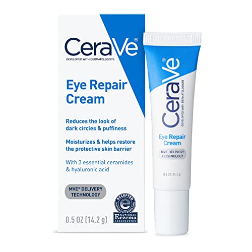 CeraVe Eye Repair Cream | Under Eye Cream For Puffiness And Bags Under Eyes | Hyaluronic Acid + Niacinamide + Marine Botanical Complex | Hydrating Eye Cream | Oil Free & Opthalmologist Tested