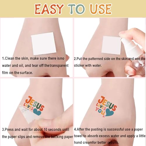 Jesus Loves You Temporary Tattoos - 12 Sheet Christian Party Favors