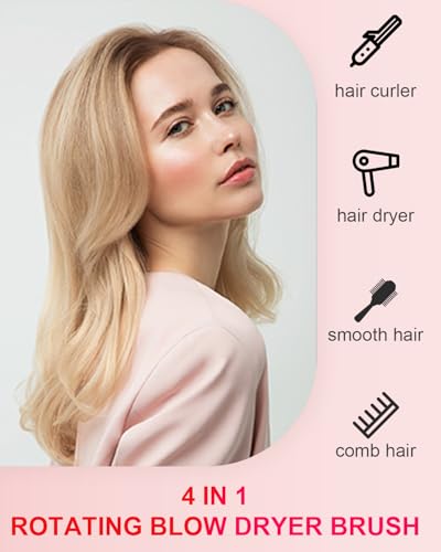 WEEYUM Rotating Hair Dryer Brush Set - 1.5 & 2 Inch Hot Air Volumizer