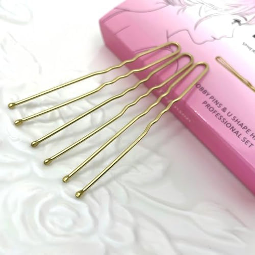150 Pcs 2.75" Gold Blonde U-Shaped Bobby Pins for Thick Hair