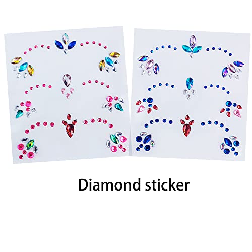 Face Tattoos for Eyebrow Diamond Tattoo Sticker Party Face Decoration Eye Makeup Supplies