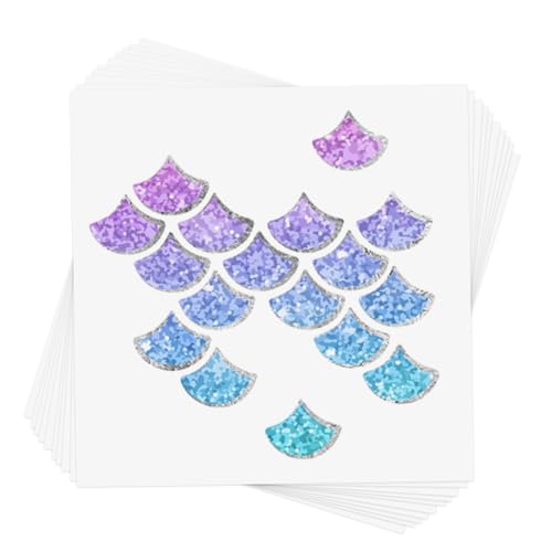 Mermaid Shimmer Scales Temporary Tattoos - Set of 10