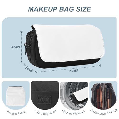 8Pcs Sublimation Makeup Bag Blanks,Sublimation Makeup Bags Bulk Travel Toiletry Bag Cosmetic Bags For Women Heat Transfer Removable Sublimation Bags with Zipper Cosmetic Make Up Bag for DIY Craft