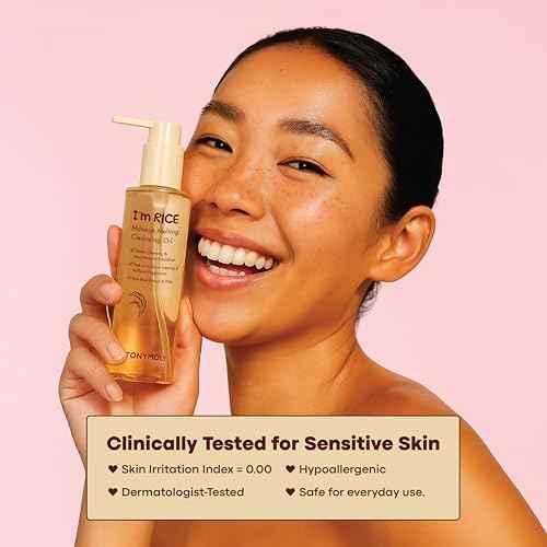 TONYMOLY I¡¯m Rice Makeup Melting Cleansing Oil ? 215ml | Gentle Cleanser for Sensitive Skin | Removes Makeup & Impurities | Rice Bran Oil + PHA | Non-Comedogenic, Fragrance-Free, Korean Skincare