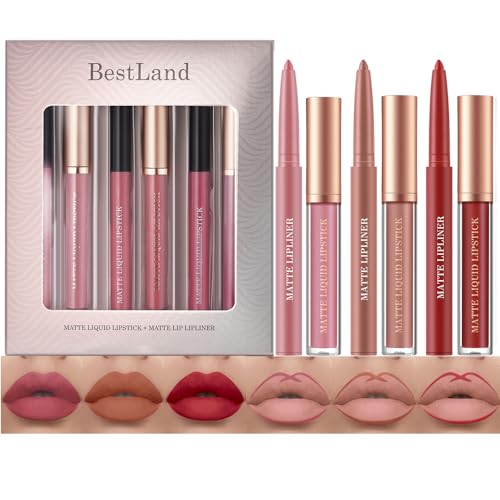 BestLand Matte Liquid Lipstick & Liner Set - 6pc Waterproof