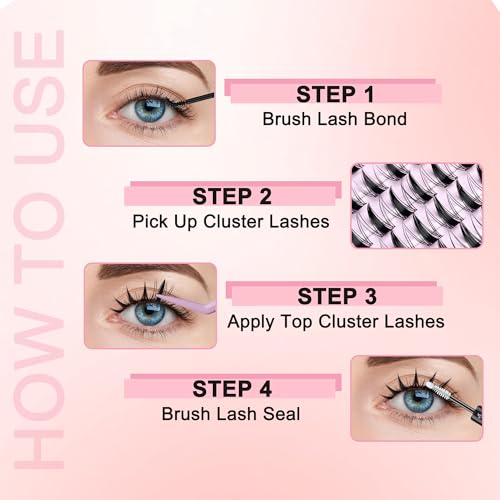 Manga Lash Clusters KIT 120PCS Anime and Doll Eye Eyelash Clusters, Spiky Natural Styles, DIY Extensions, Lightweight, Reusable 8 10 12 14 16 18mm