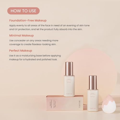 TIRTIR Base Makeup Routine - Mask Fit Red Cushion #21N Ivory + Mask Fit Tone Up Essence