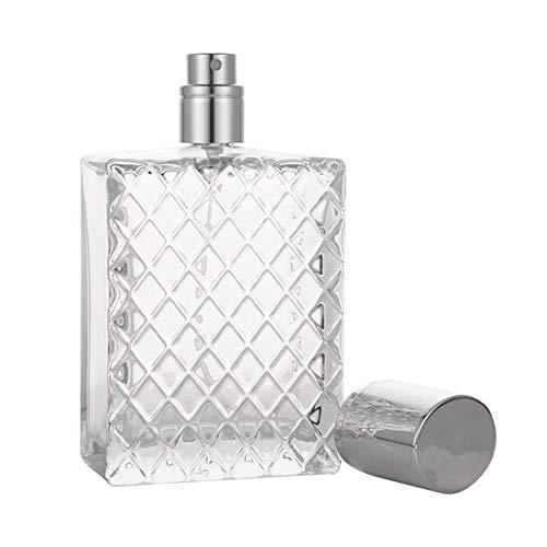 Enslz 100ml Refillable Clear Glass Perfume Spray Bottle with Fine Mist Atomizer
