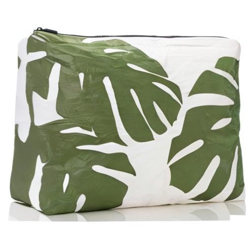 ALOHA Collection Max Pouch, Lightweight, Packable, & Splash-Proof - Durable, Washable, & Reusable Makeup Pouch for Cosmetics, Pool, Beach & Travel, Easy to Clean & Sustainable Material (14.5" x 11.5")