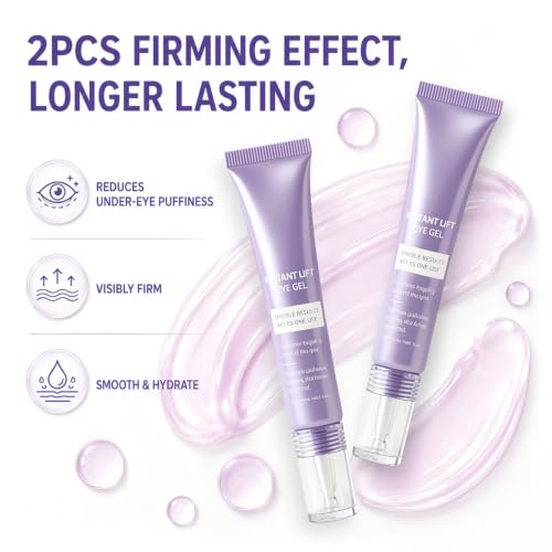 Instant Lift Eye Gel for Puffiness & Wrinkles - 2 Pack