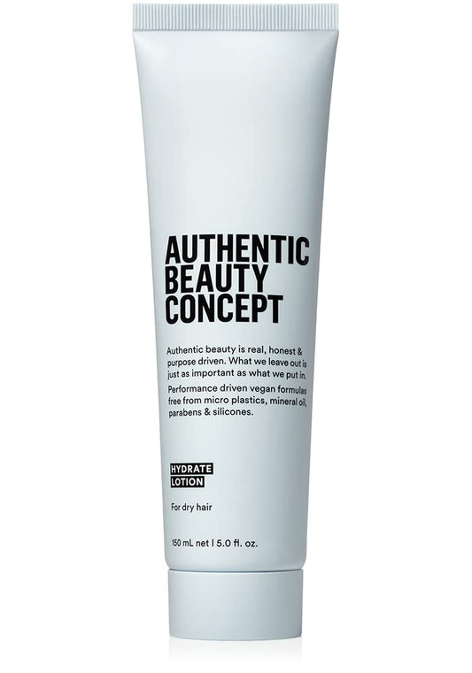 Authentic Beauty Concept Hydrate Lotion | Hydrating Hair Lotion | Leave-In Cream | Protects from Blow Dry Damage & Helps fight Frizz | Normal To Dry or Curly Hair | Vegan & Cruelty-free | 5 fl. oz