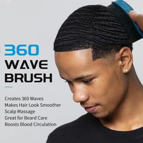 360 Wave Brush for Men - Medium Hard Beech & Boar Bristle