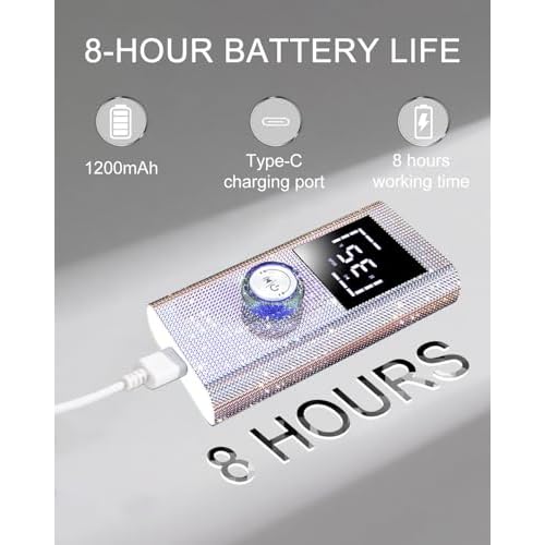 45000RPM Diamond Electric Nail File, Professional Cordless Drill Nails with 6 Bits & LED Screen, 8 Hours Use, Stepless Speed for Acrylic/Gel Nails, Salon & Home Manicure Kit