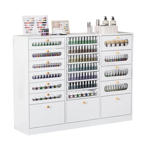 OmySalon 47.2" Nail Polish Organizer Cabinet - 20 Drawers