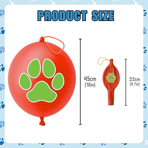 Paw Print Party Favors Set - 24 Punch Balloons & 48 Tattoos