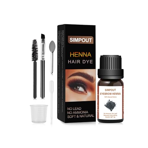 Natural Henna Hair Color Powder, Black, 6g DIY Kit