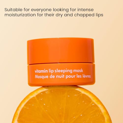 The Face Shop Vitamin C Lip Sleeping Mask - Smooths & Softens Dry Lips - Hydrating Lip Mask, Lip Balm, Lip Treatment, Lip Moisturizer - Overnight Lip Care for Lush Lips - Korean Skin Care