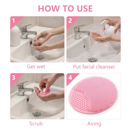 Silicone Face Scrubber Brush 20-Pack with Handle | Deep Clean