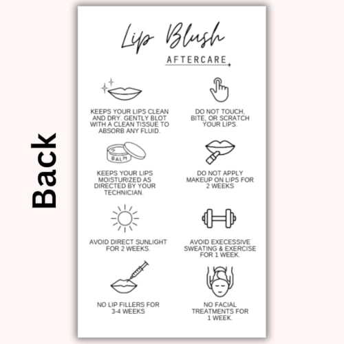Lip Blush Aftercare Cards | 50 Pack Business Size