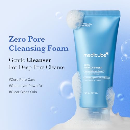 medicube Zero Foam Cleanser and Pore Brush Set | Deep Pore Cleansing for Fresh, Clear, and Smooth Skin