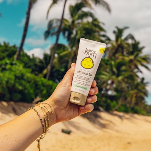 Sun Bum Baby Mineral Sunscreen Lotion | SPF 50 | UVA, UVB Face and Body Protection | Fragrance Free Safe for Sensitive Skin | Travel Size | 3 Ounce | Pack of 2
