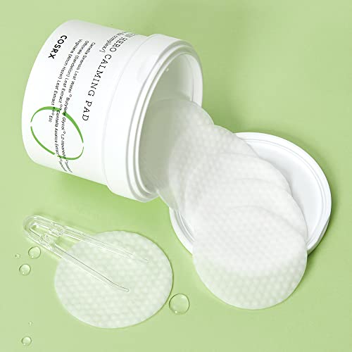 COSRX Green Tea Cleansing Pad, Relief Redness, Face Toner for Sensitive & Irritated Skin, Soothing, Hydrating, Refreshing, 70 Pads