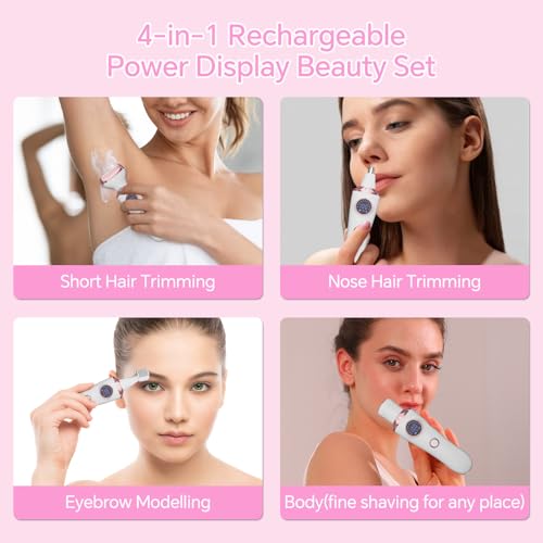 Rose Gold Women’s Electric Razor 4-in-1 Bikini Body Trimmer & Shaver