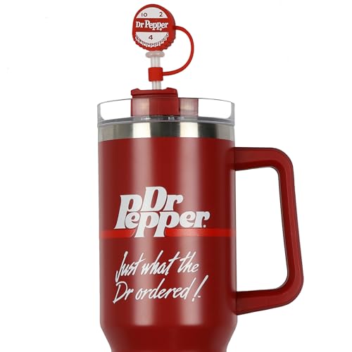 Dr Pepper 30oz Stainless Steel Tumbler with Handle & Straw