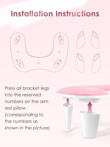 Pink U-Shaped Nail Arm Rest Pillow for Manicure & Nail Art - Ergonomic & Waterproof