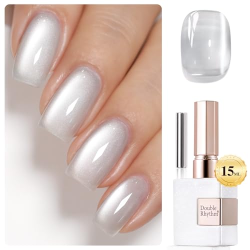 Double Rhythm Jelly Cat Eye Gel Nail Polish with Magnet - 15ml Sheer Glitter