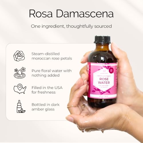 Leven Rose Pure Rose Water Spray - Hydrating Facial Mist, 4 oz