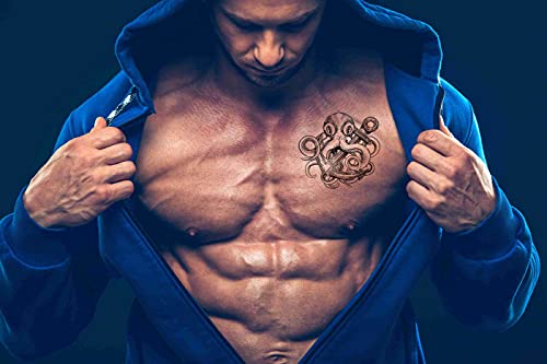 Temporary Tattoo Sheets - Octopus & Anchors Waterproof Design