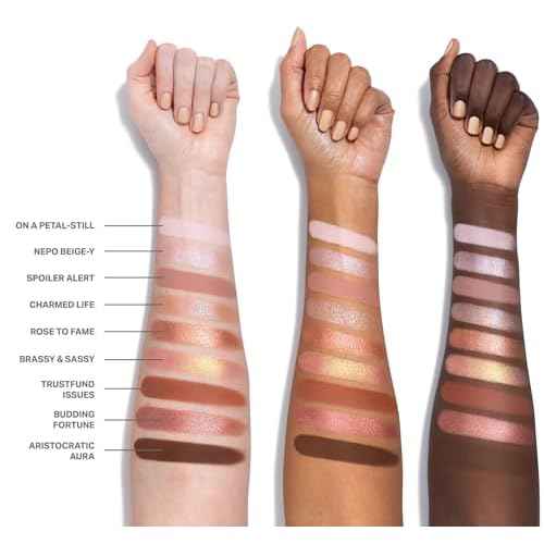 Morphe Rich & Foiled Artistry Palette - 9-Pan Metallic Eye Makeup Palette with Luxe Mattes, Shimmers, and Foil-Finishes - Mauve & Pink Colors with Luminous Shine - Rose to Fame (0.35 oz)