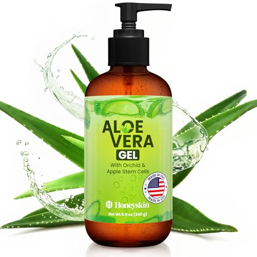Honeyskin Aloe Vera Gel 8 Fl Oz - Soothing Sunburn & Dry Skin Relief