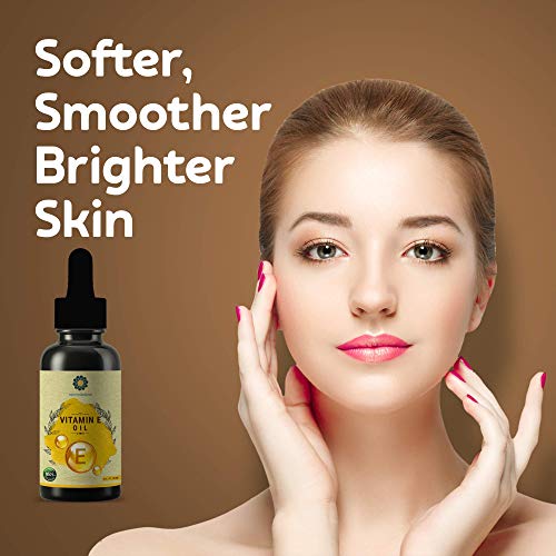 Vitamin E Oil for Skin and Body 30 ML with Almond Oil, Argan Oil & Grape Seed Oil - Best way to Treat Dry Skin and Scars