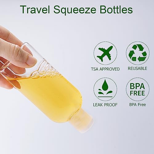 5-Pack 3.4oz Travel Bottles with Flip Caps | Leak-Proof
