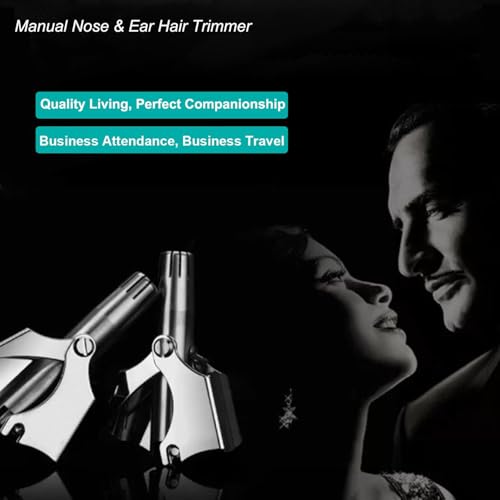 Nose & Ear Hair Trimmer - Professional Grooming Tool for Men and Women - No Pain, No Pulling - Waterproof & Portable-Great Gift for Men & Women,Easy to Wash and Store (Manual SK018)