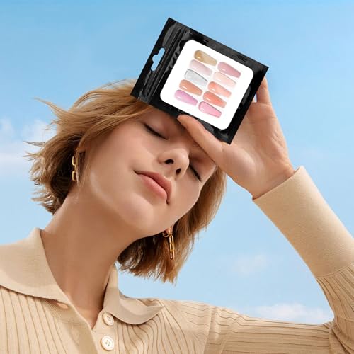 100PCS Holographic Press on Nail Packaging Bags with Cardboard