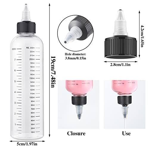 BESARME Hair Oil Applicator Bottles 8.5oz Dye Dispenser 2-Pack