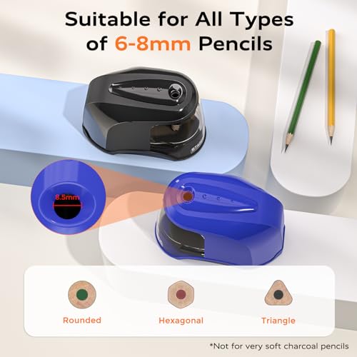 STAGEEK Electric Pencil Sharpener - Plug In or USB/Battery, Black