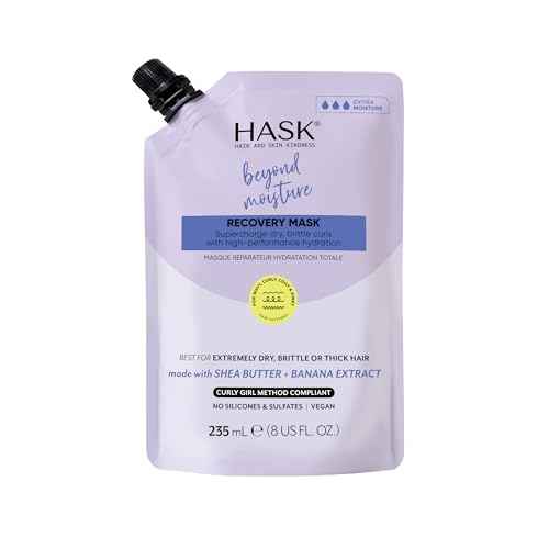 HASK Beyond Moisture Recovery Mask with Shea Butter & Banana Extract for Wavy, Curly, Coily & Kinky Hair, Softens, Moisturizes, Prevents Damage, Vegan, Sulfate-Free, Cruelty-Free ? 8 fl oz