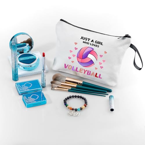 Volleyball Cosmetic Makeup Bag for Teen Girls | Canvas Pouch